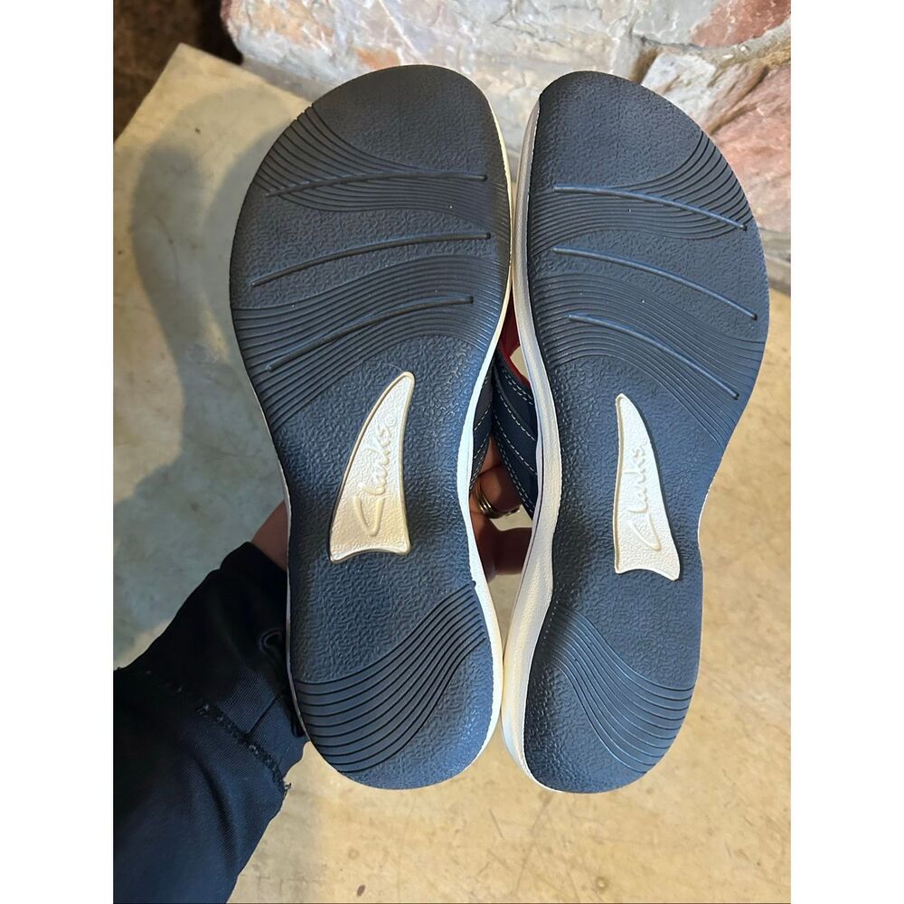 Clarks Cloudsteppers Brinkley Jazz Women's Sandals Size 8 Navy Patriotic Stars - Picture 7 of 10